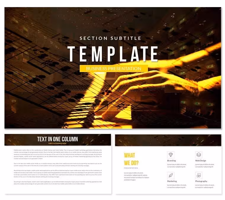 Playing the piano Keynote templates