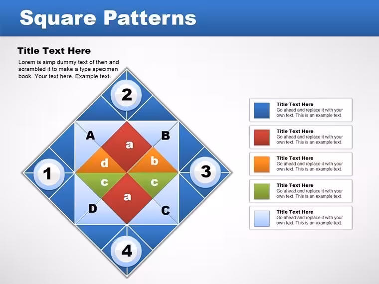 Square Patterns Keynote Charts Template: Creative and Professional Designs