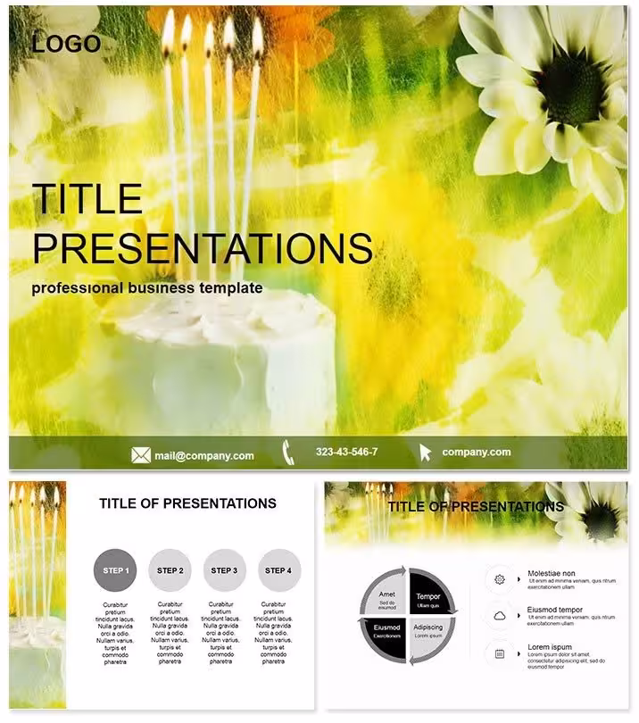 Birthday Cake Keynote Template: Candles &amp; Captivation