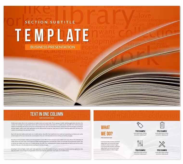 Digital library - Book Keynote templates - themes