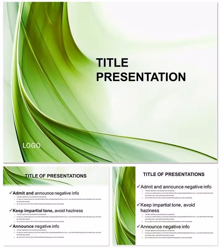 Green Curtain PowerPoint Diagram Template