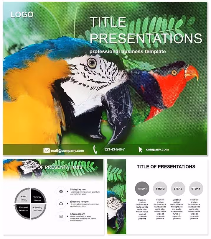 Vibrant Cockatoo Parrot PowerPoint Template