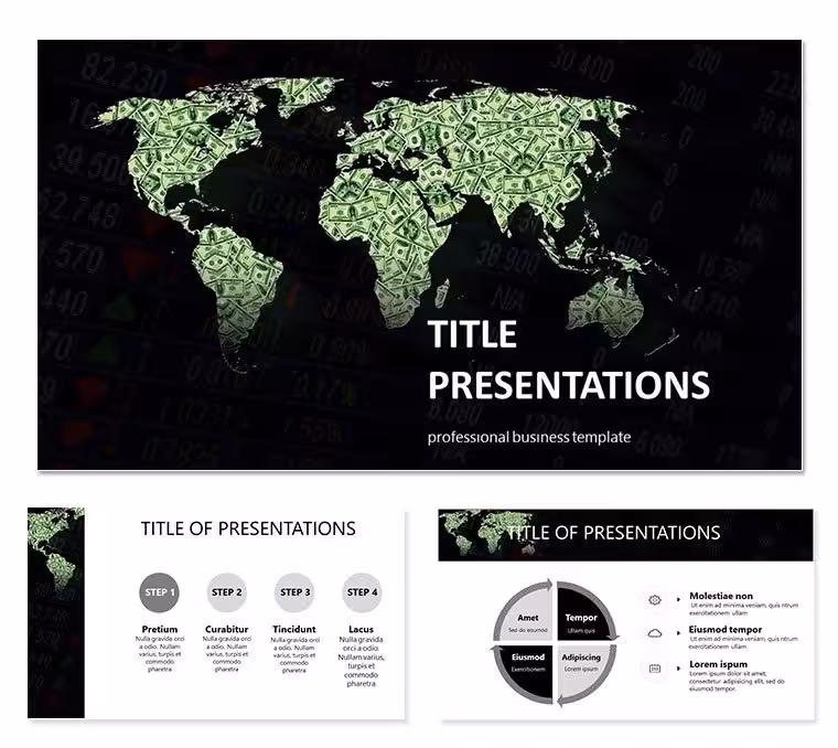 World Map Dollar Keynote templates