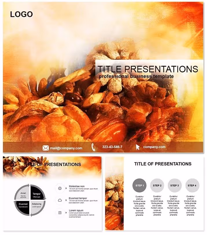 Bakery Rolls Cooking PowerPoint Diagram Template