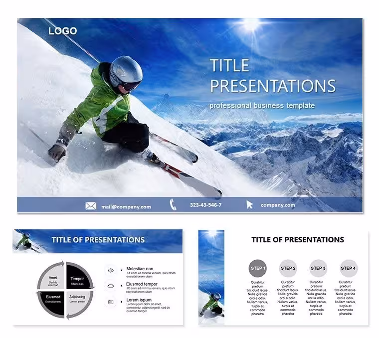Free Downhill Skier PowerPoint Template: Descent into Dynamic Discourse