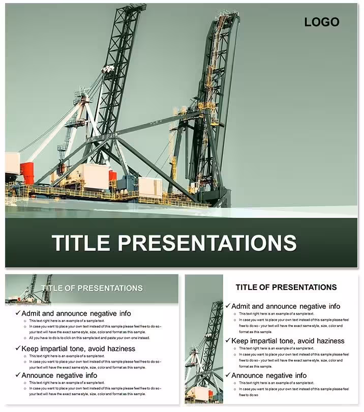 Oil Rig Crane PowerPoint Template: Drill into Dynamic Energy Narratives