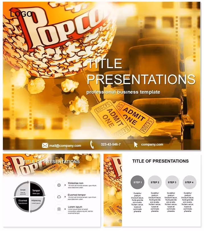 Popcorn and Cinema PowerPoint Template: Reel in Audience Awe