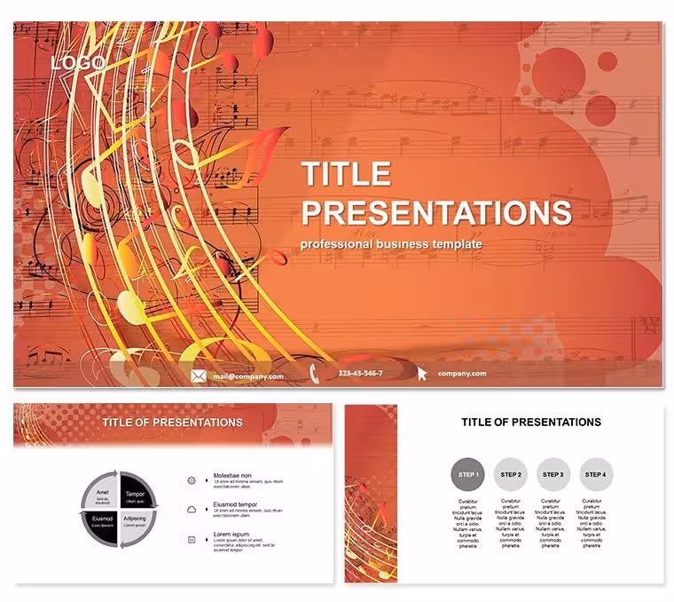Melodic Musical Notes PowerPoint Template Design