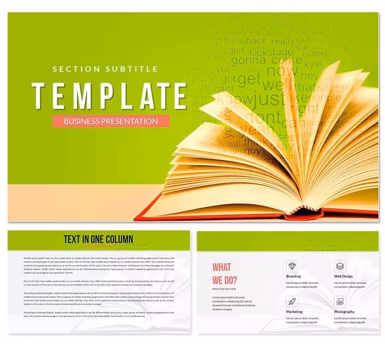 Books to read Keynote template for Presentation