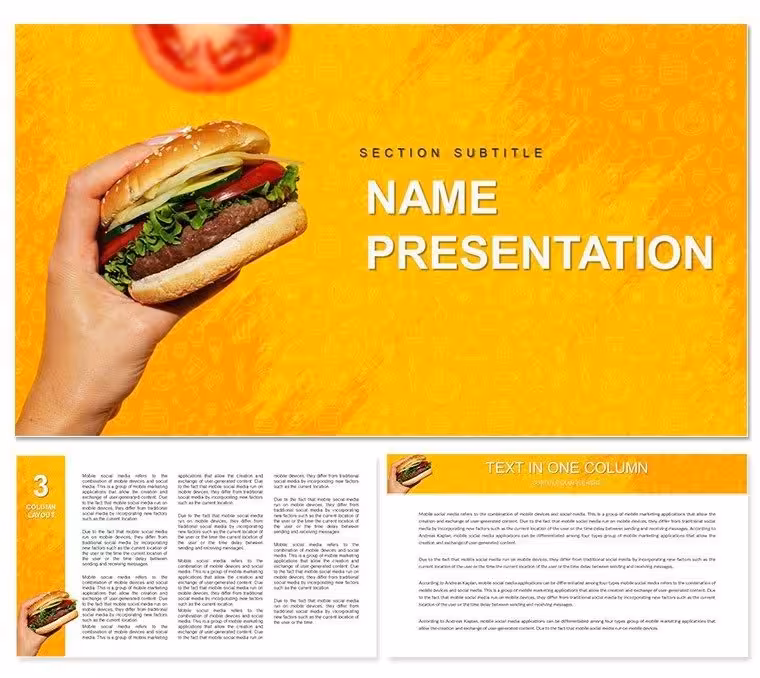 Delicious Hamburger Keynote Template Presentations