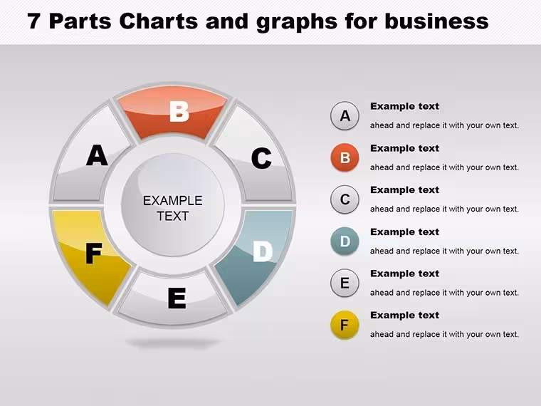 6-Part Pie Chart Template for Keynote Business Pros