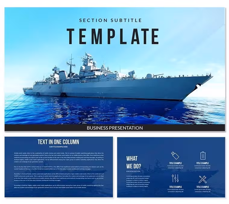 Navy, Maritime Force Keynote Template, Military presentation themes