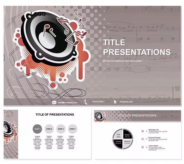 Music Notes Column Keynote Template: Compose Impactful Slides