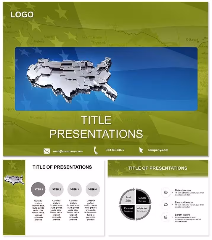 Dimension Up: 3D USA Map Keynote Template