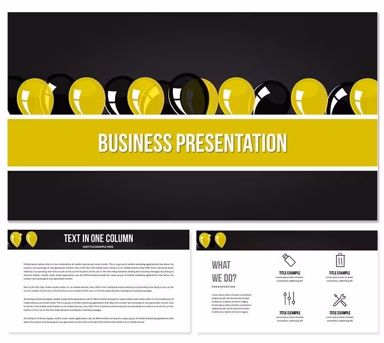 Balloons Background to Black Friday Keynote Template