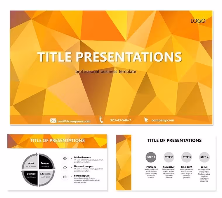 Abstract Yellow Sheet PowerPoint Template: Splash Ideas in Sunshine