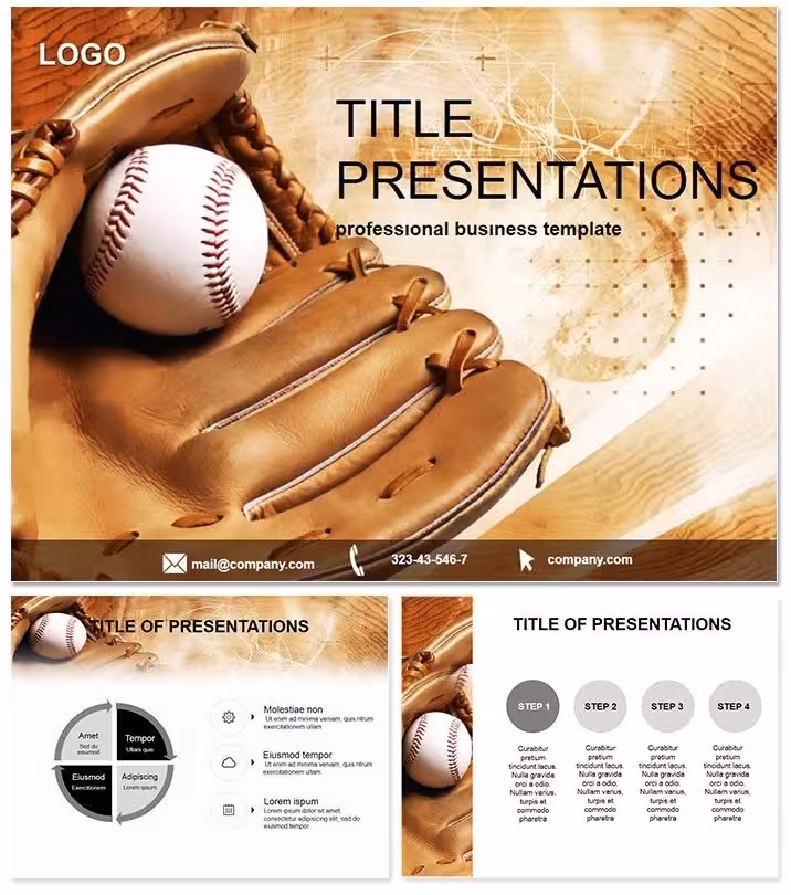 Dynamic Baseball Glove Sports PowerPoint Deck