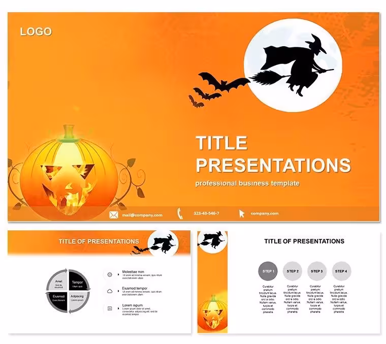 Launch Legends with Flying Witch PowerPoint Template