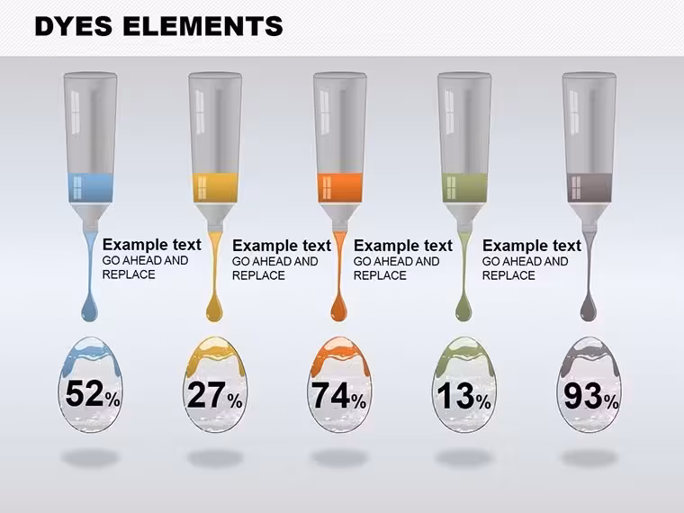 Dyes Elements Keynote Charts for Color Mixing - 10 Slides