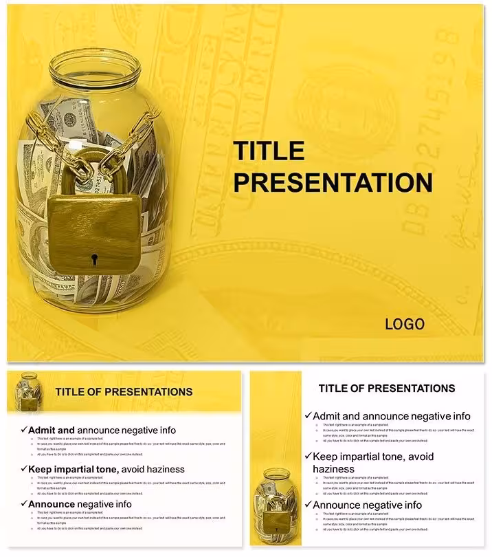Money Storage Finance PowerPoint Template - 28 Fully Editable Diagrams | Instant Download | ImagineLayout