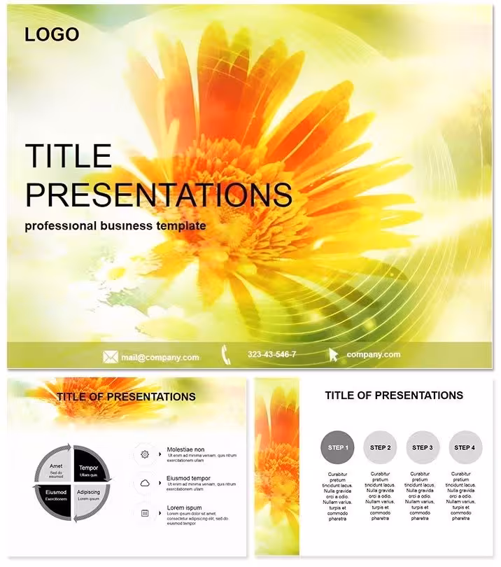 Yellow Flower PowerPoint Template: Root Your Vision