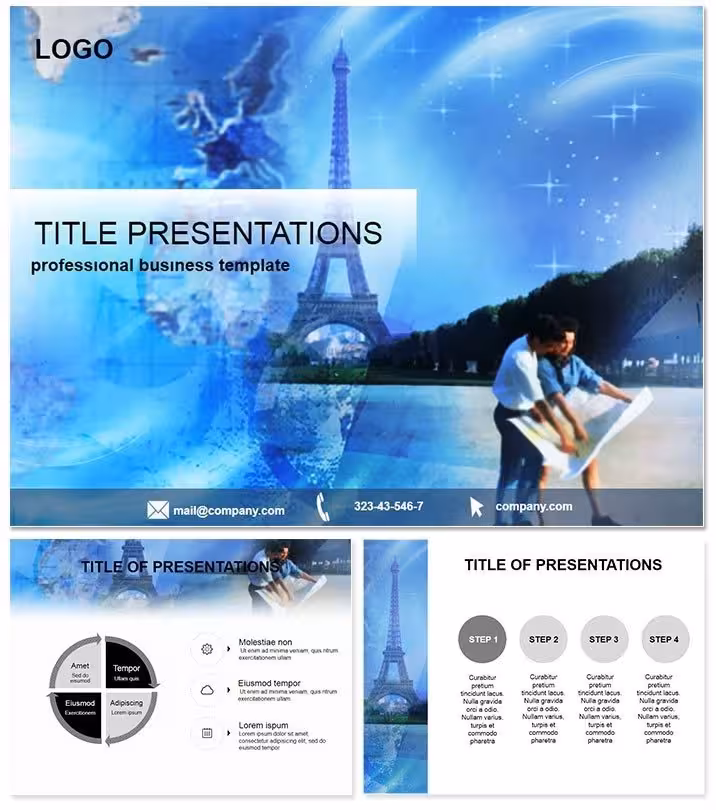 Paris Travel Guide PowerPoint Template: Eiffel Your Escapade