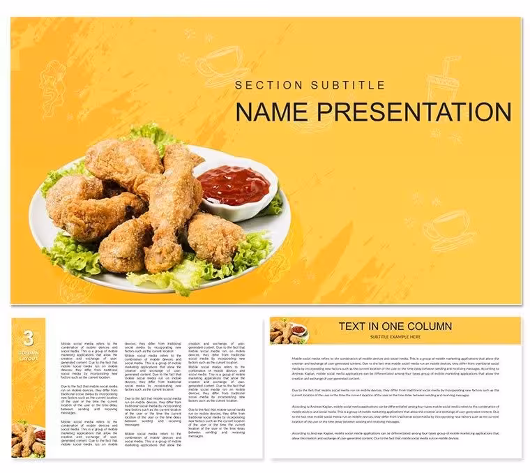 Chicken Recipes Keynote template, diagrams for presentation