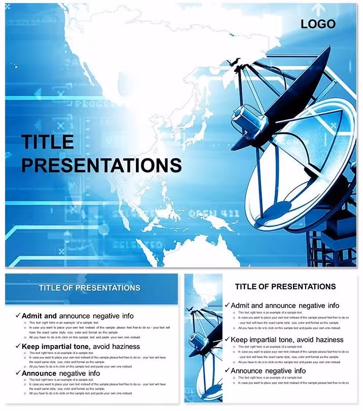 Global Satellite Communication System PowerPoint Template: Connect the Cosmos