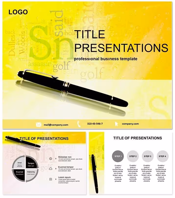 Pen PowerPoint Template: Write Your Success Story