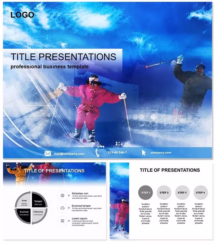Ski Adrenaline PowerPoint Template Thrills