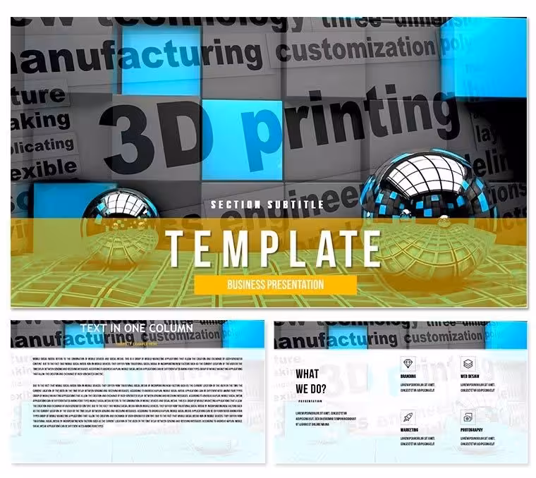 3D Models Printing Keynote template