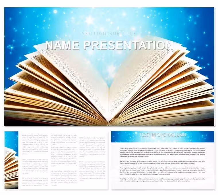 Read Books Background Keynote Template: Pages That Captivate