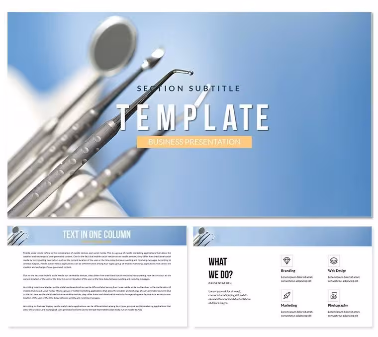 Dentistry: Dental instruments Keynote Presentation Templates
