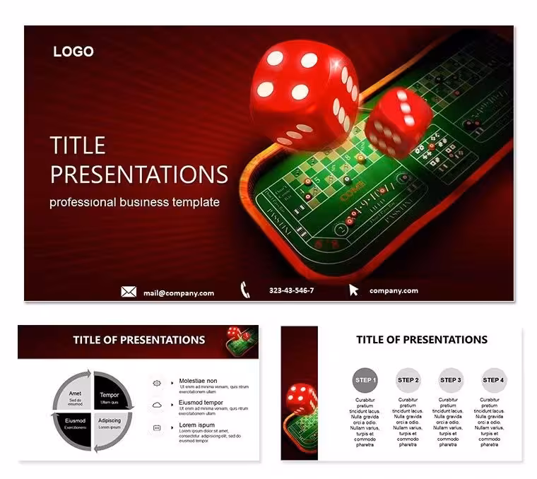 Casino Bones Art PowerPoint Template: Rolling Creativity into Every Throw