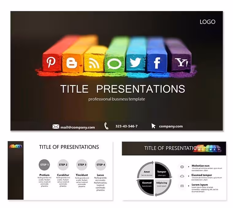 Background Popular Social Networks Keynote Template | Download Designs, Infographics, and Themes