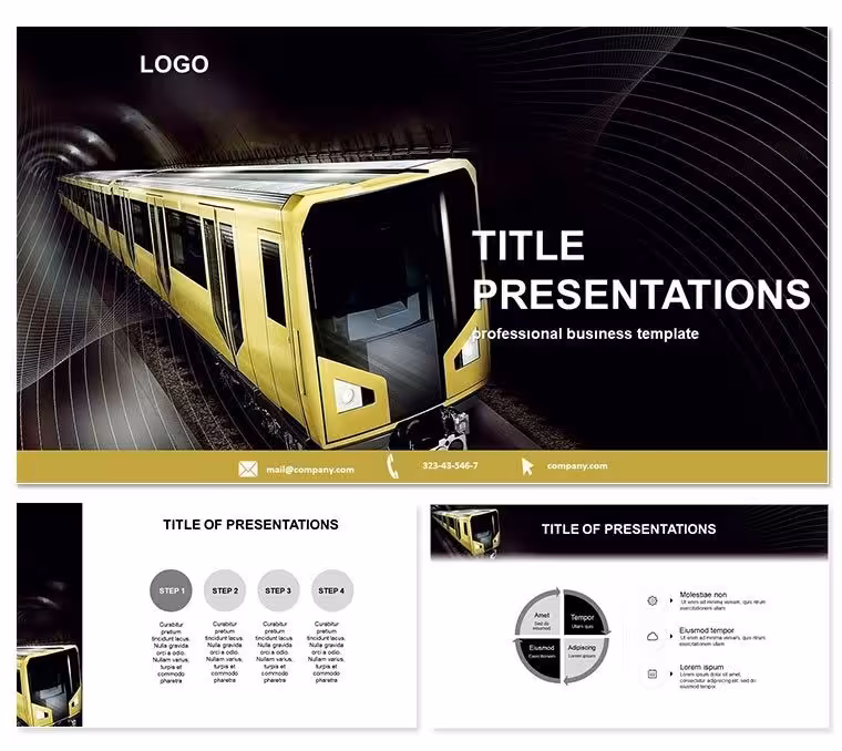 Modern Subway Keynote Template: Track Progress