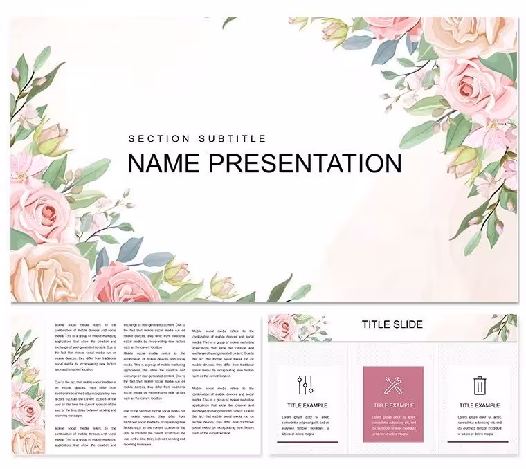 Congratulation Flowers Keynote Template: Let Your Milestones Bloom