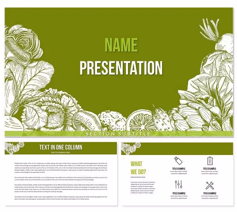 Vector Vegetables Keynote Template for Presentation | Download
