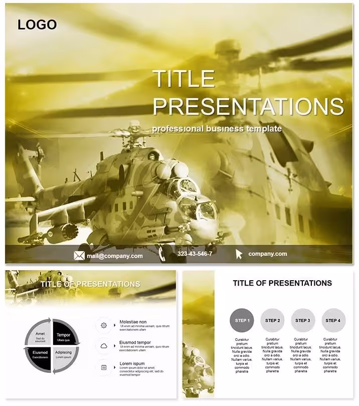 Military Helicopter Mission PowerPoint Template Guide