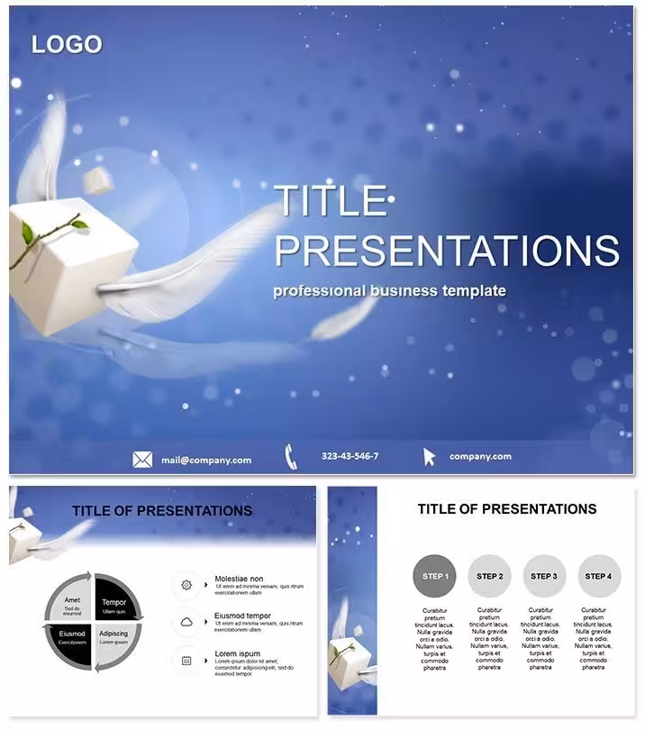Flying Box PowerPoint Template