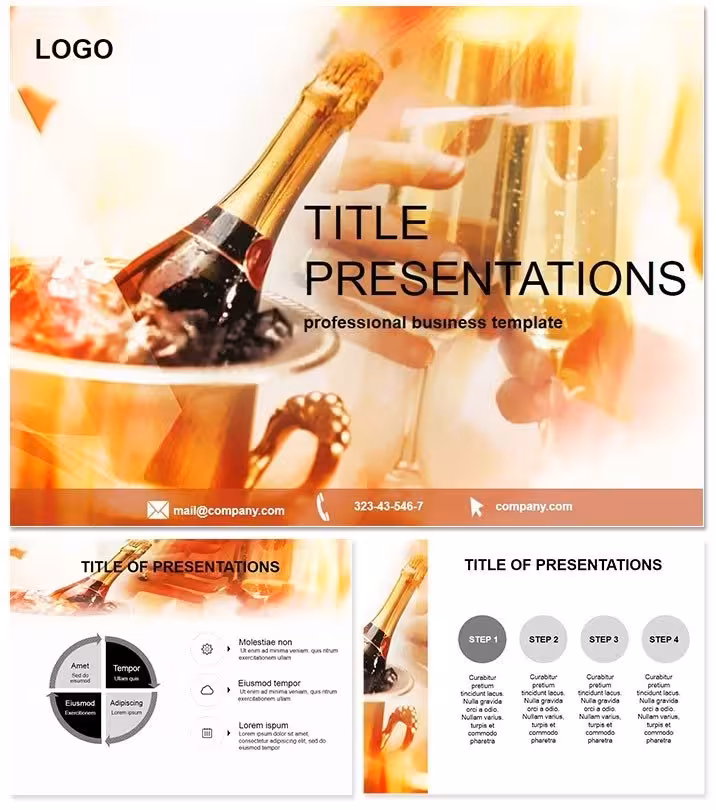 Festive Champagne Celebration PPT Template