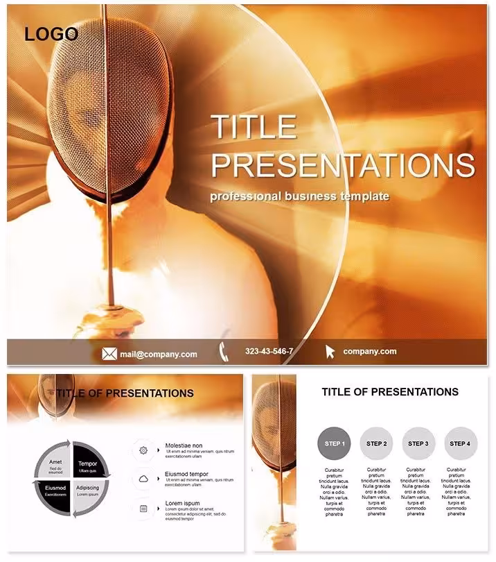 Dynamic Sports Fencing PowerPoint Template