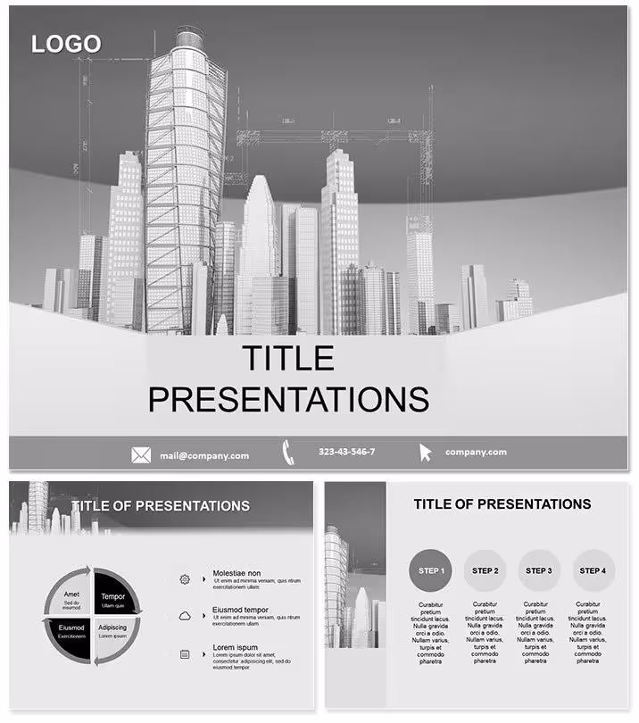Innovative Skyscraper Construction PowerPoint Template