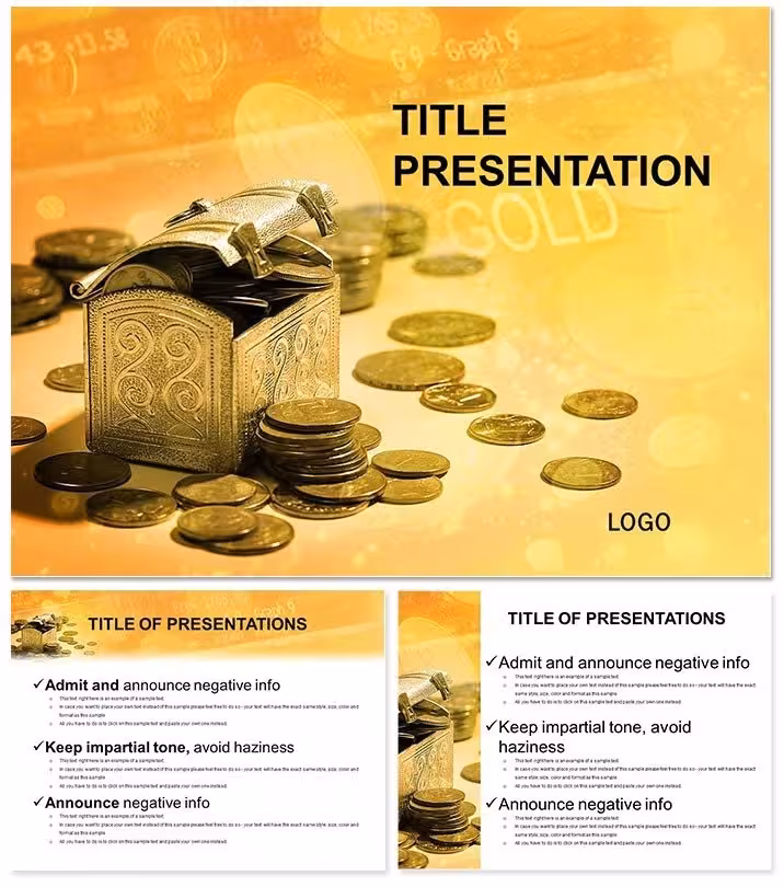 Gold Coins Savings PowerPoint Templates