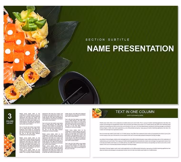 Professional Sushi Rice Keynote Template: Roll Out Culinary Excellence