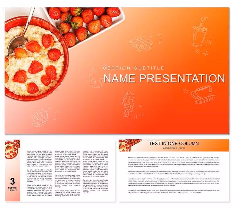Oatmeal Recipe Breakfast Keynote template - Themes
