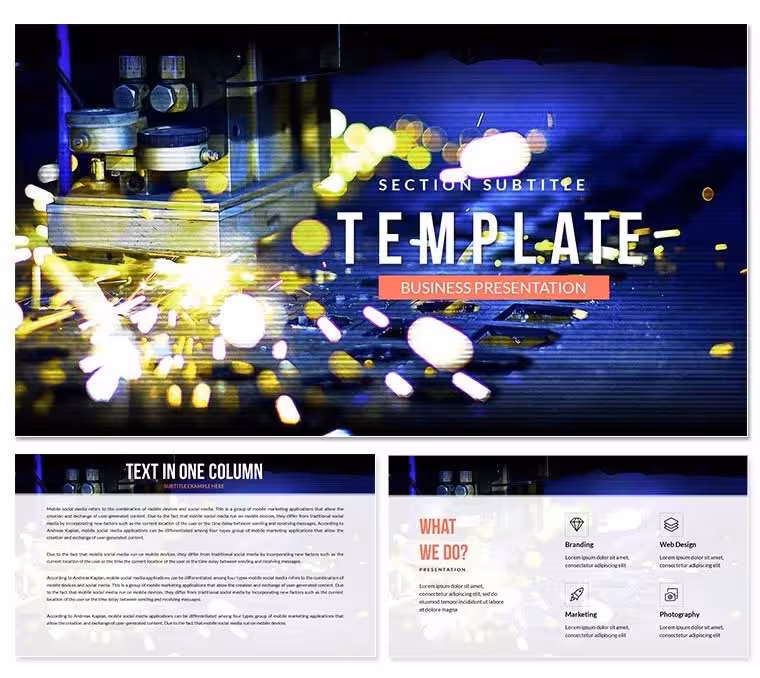 Laser Cutting Machine Keynote Templates - Download Professional Presentation Designs