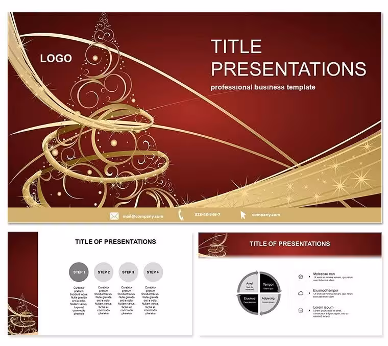Vector Abstract Christmas Tree Keynote Template