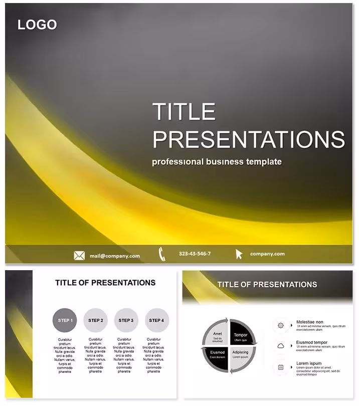 Yellow Stripe on Gray Keynote Theme