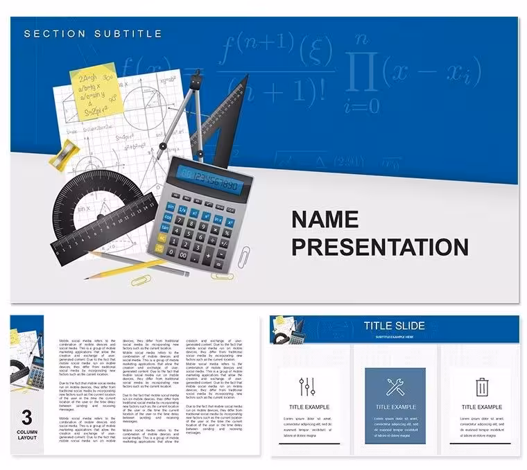 Math Book Keynote Template: Educational Presentations